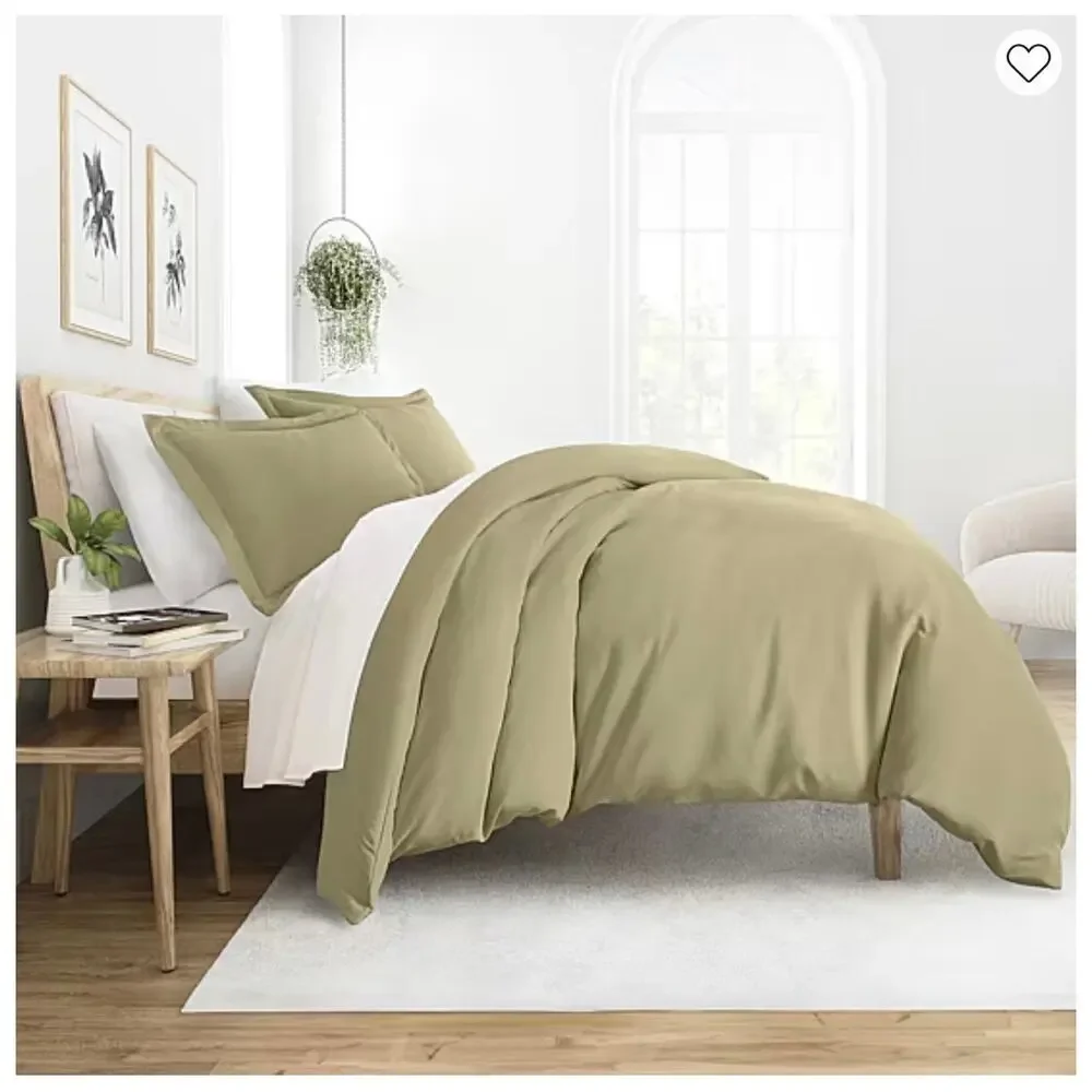 NEW! Casual Comfort Premium Ultra Soft Duvet Cover 2PC Set Sage TWIN&TWIN XL